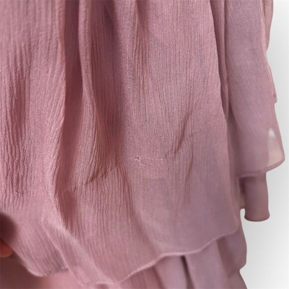 NWT | BCBGMAXAZRIA Dark Lavender Silk Cold Shoulder Dress | XS - Picture 7 of 10